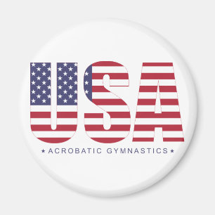 USA Acrobat Gymnastics Magnet