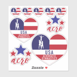 USA Acrobatic Gymnastics Decals Aufkleber