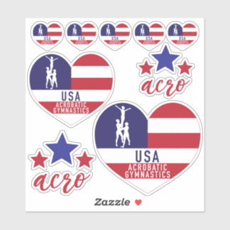 USA Acrobatic Gymnastics Decals Aufkleber