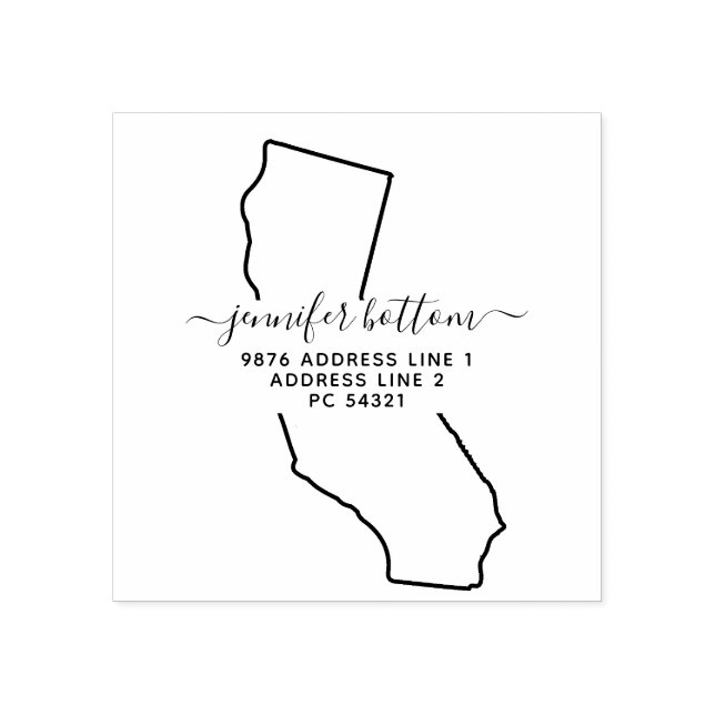 USA Address Business Signature California Gummistempel (Prägung)