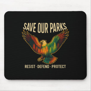 Usa Adler Rette Unsere Parks Widerstehe Nationalpa Mousepad