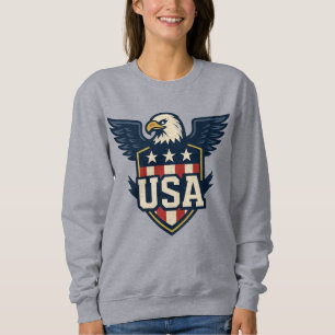 USA Adler Wappen — Vintager Flaggenschild Sweatshirt