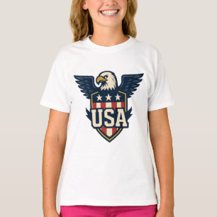 USA Adler Wappen — Vintager Flaggenschild T-Shirt