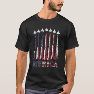 USA Airplane Jet Fighter 4. Amerikanische Flagge J T-Shirt