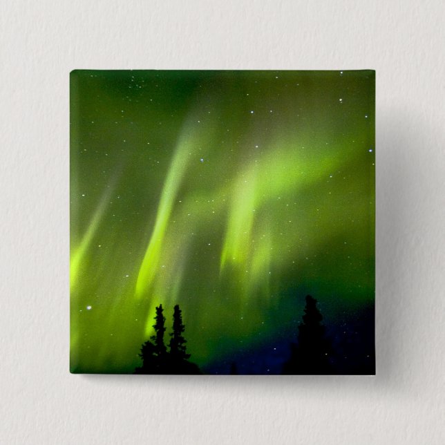 USA, Alaska, Chena Hot Springs.Aurora 3 Button (Vorderseite)