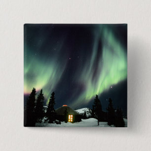 USA, Alaska, Chena Hot Springs. Aurora Button