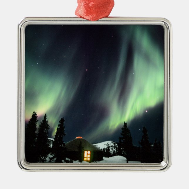 USA, Alaska, Chena Hot Springs.Aurora Ornament Aus Metall (Vorne)