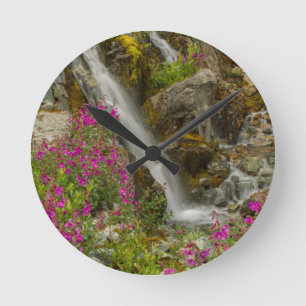 USA, Alaska, Glacier-Bay-Nationalpark. Schmalblätt Runde Wanduhr