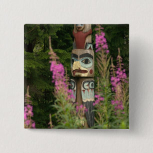 USA, Alaska, Ketchikan, Totem Bight State Button