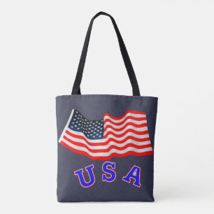 USA All-Over-Print Tote Bag, Mittel Tasche