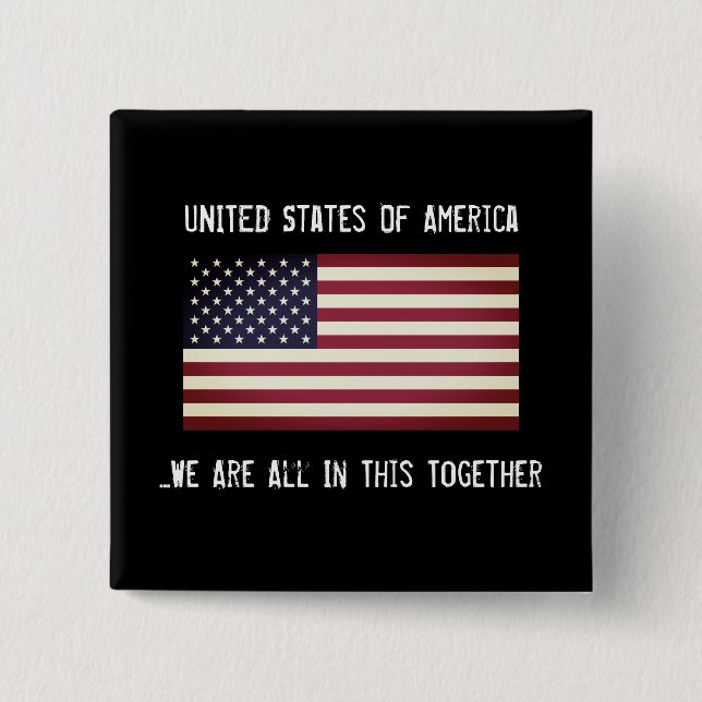 USA alle in diesem Zusammen Patriotic Button (Vorderseite)