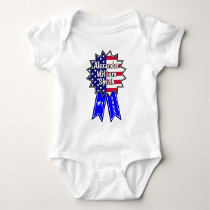 USA America #1 Award Blue Ribbon Individuelle Name Baby Strampler