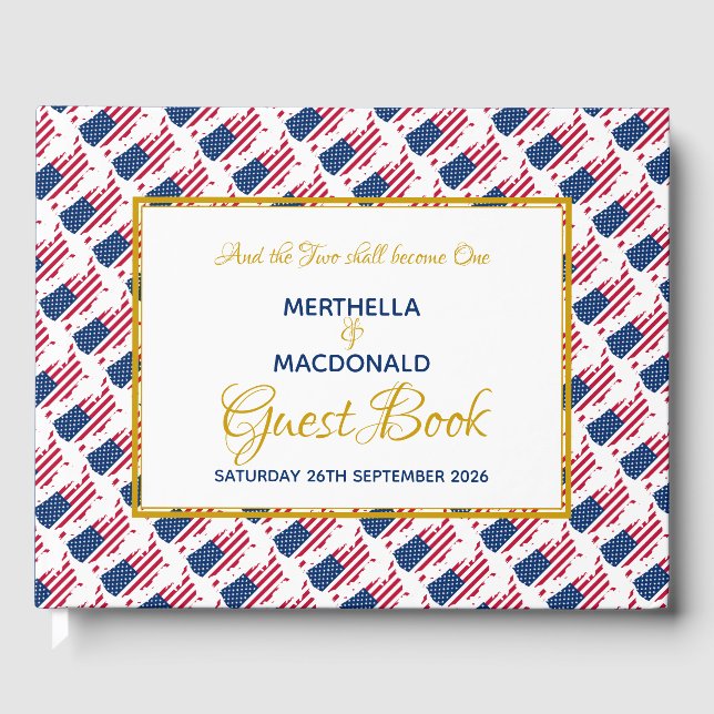 USA AMERICA Christlich Scripture Patriotic Wedding Gästebuch (Vorderseite)