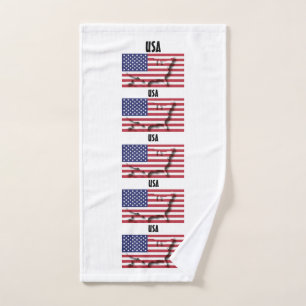 USA AMERICA FLAG Personalisiert 5 Foto Handtuch