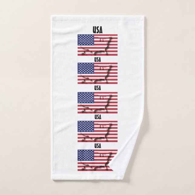USA AMERICA FLAG Personnalisé 5 Photo (Serviette à main)
