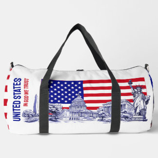 USA America-Flagge Monument Illustration Souvenir Duffle Bag