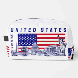 USA America Flagge Monument Illustration Souvenir Waschbeutel