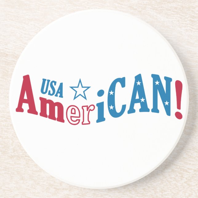USA AmeriCAN ! dessous de verre personnalisé (Devant)