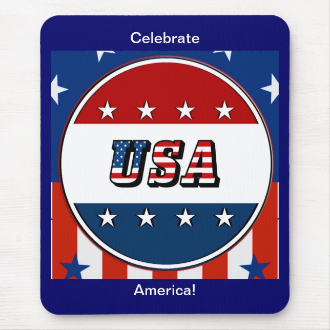 USA - American Flag and Stars in Circle #2 Mousepad (Vorne)