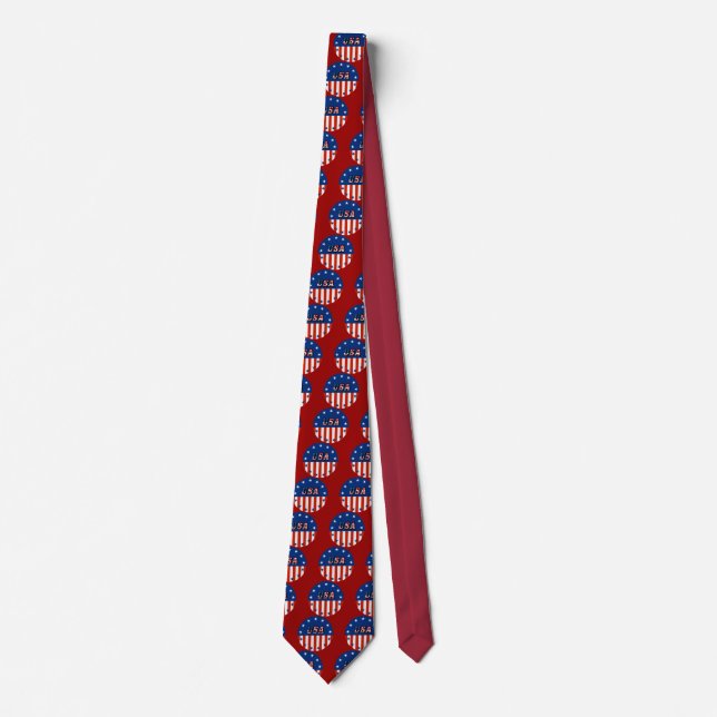 USA - American Flag and Stars in Circle Krawatte (Vorderseite)