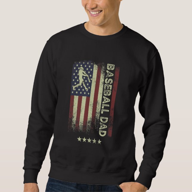 USA American Flag  Baseball Dad 1 Sweatshirt (Vorderseite)