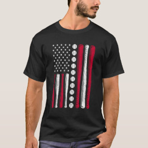 USA American Flag Baseball Patriotic Men Boys 4. T-Shirt