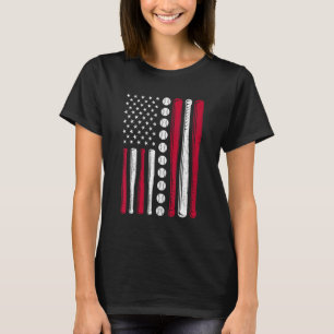 USA American Flag Baseball Patriotic Men Boys 4. T-Shirt