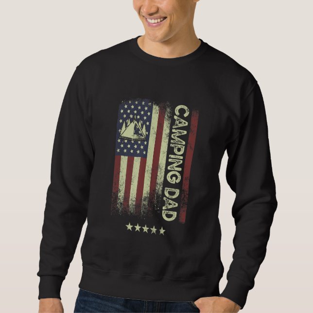 USA American Flag  Camping Dad 1 Sweatshirt (Vorderseite)