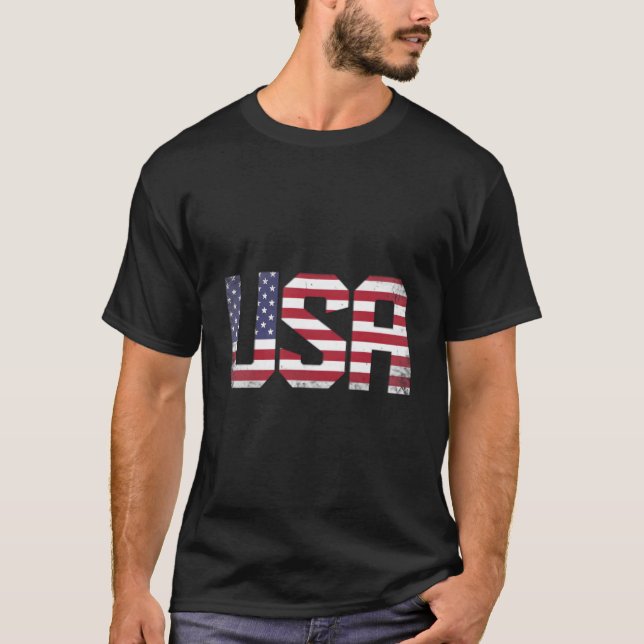 Usa American Flag Fourth 4Th Of July T-Shirt (Vorderseite)