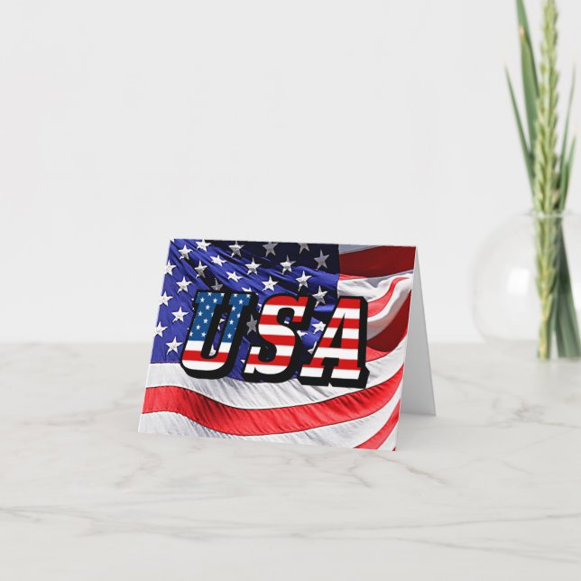 USA - American Flag Grußkarte Karte (Vorderseite)