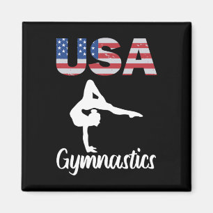 Usa American Flag Gymnastik T-Shirt Gymnast 4. Jul Magnet