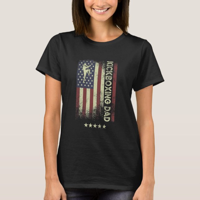 USA American Flag  Kickboxing Dad 1 T-Shirt (Vorderseite)
