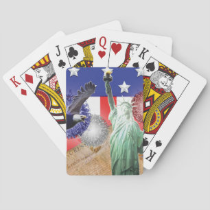USA American Flag Liberty Fireworks Eagle Spielkarten