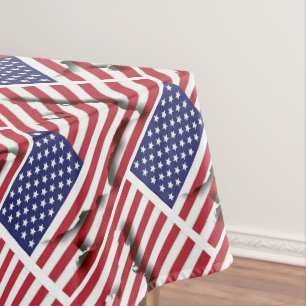 USA AMERICAN Flag Map Stylish Patriotic Geometric Tischdecke