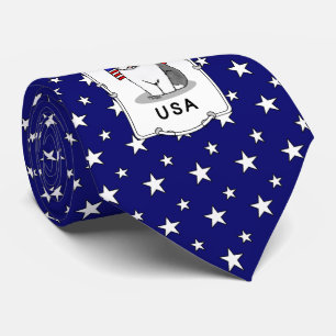 USA American Flag Old English Sheepdog (Gray 1) Krawatte