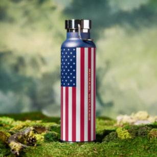 USA American Flag Patriotic Personalisiert Monogra Trinkflasche