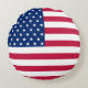 USA American Flag Patriotic Round Throw Pillow USA Rundes Kissen (Vorderseite)