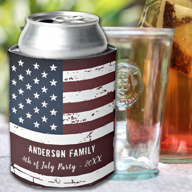 USA American Flag Personalisiert Patriotic 4. Juli Dosenkühler (Von Creator hochgeladen)