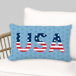 USA American Flag Red White and Blue Patriotic Lendenkissen