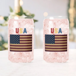 USA American Flag Retro Dosenglas