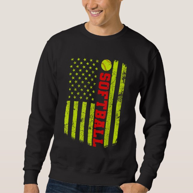 USA American Flag Softball Sweatshirt (Vorderseite)