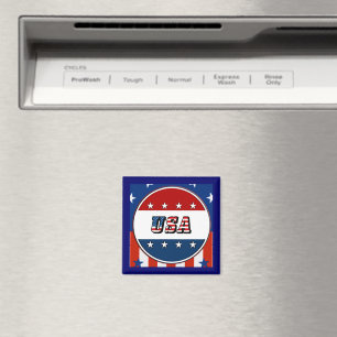 USA - American Flag Stars Circle #2 Refrig Magnet