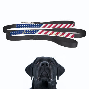 USA American Flag Stars Stripes Doppy Welpename Haustierleine