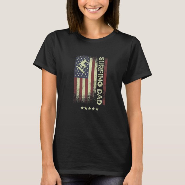 USA American Flag  Surfing Dad  1 T-Shirt (Vorderseite)