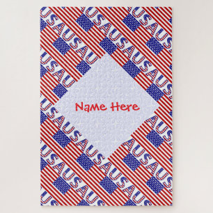 USA American Flag Tile Red Personalisiert