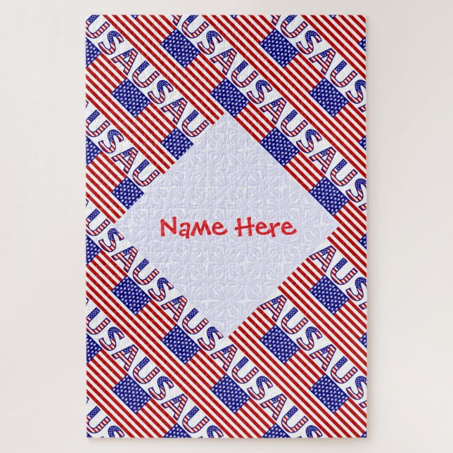 USA American Flag Tile Red Personalisiert (Vertikal)