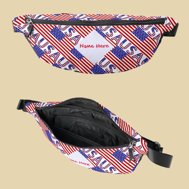 USA American Flag Tíled Red Personalization Bauchtasche (Von Creator hochgeladen)