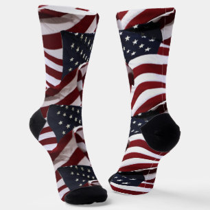 USA American Flags Patriotic Socken