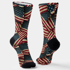 USA American Flags Patriotic Socken