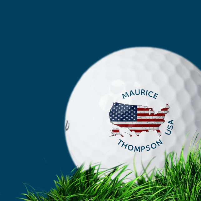 USA American Map Custom Patriotic Flag Golfball (Von Creator hochgeladen)